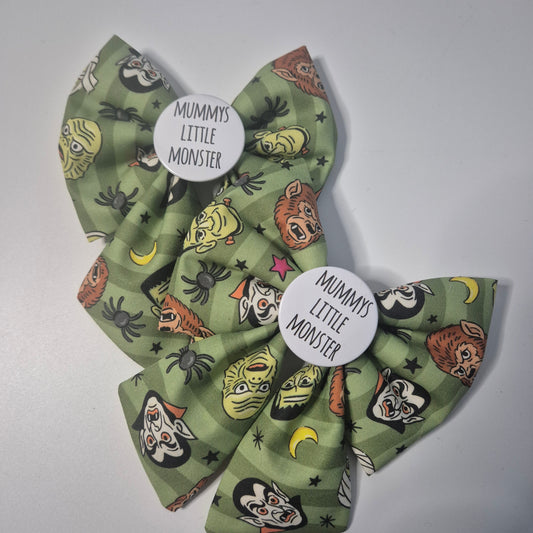 Mummys little monster slogan sailor bow