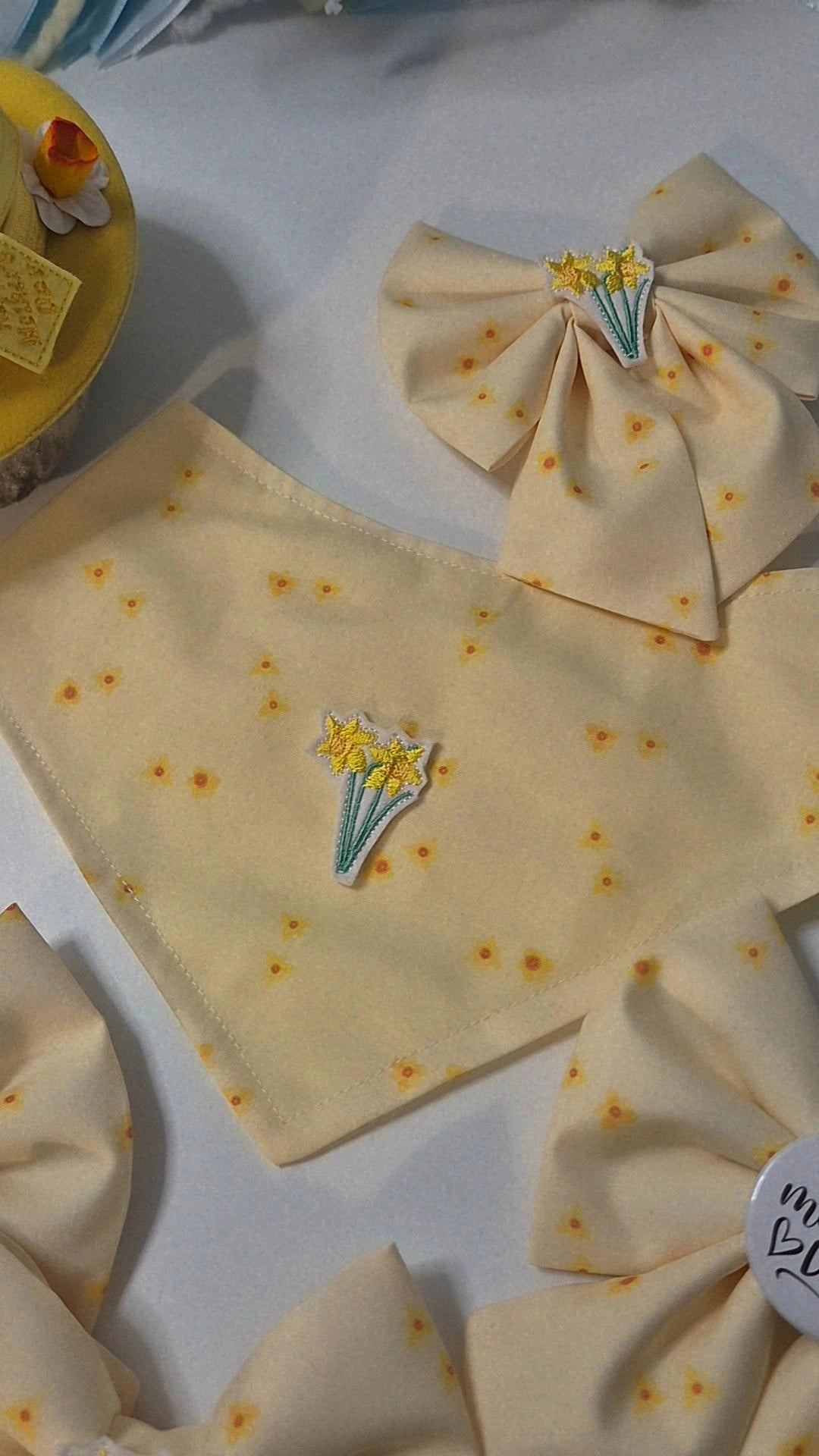 Limited edition daffodil embroidered bandana