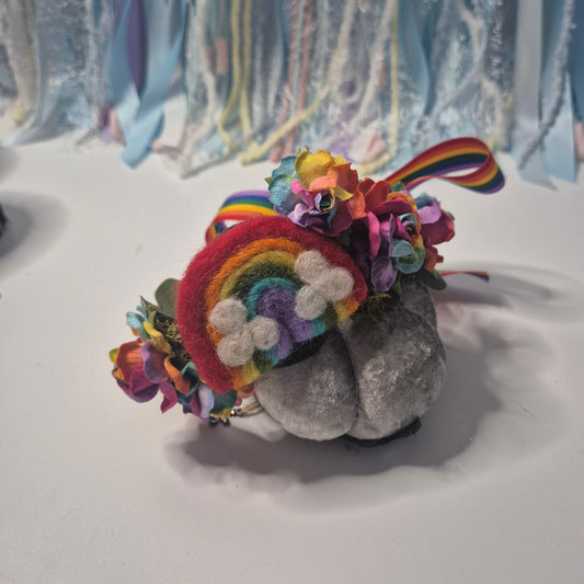 Rainbow felt flower crown