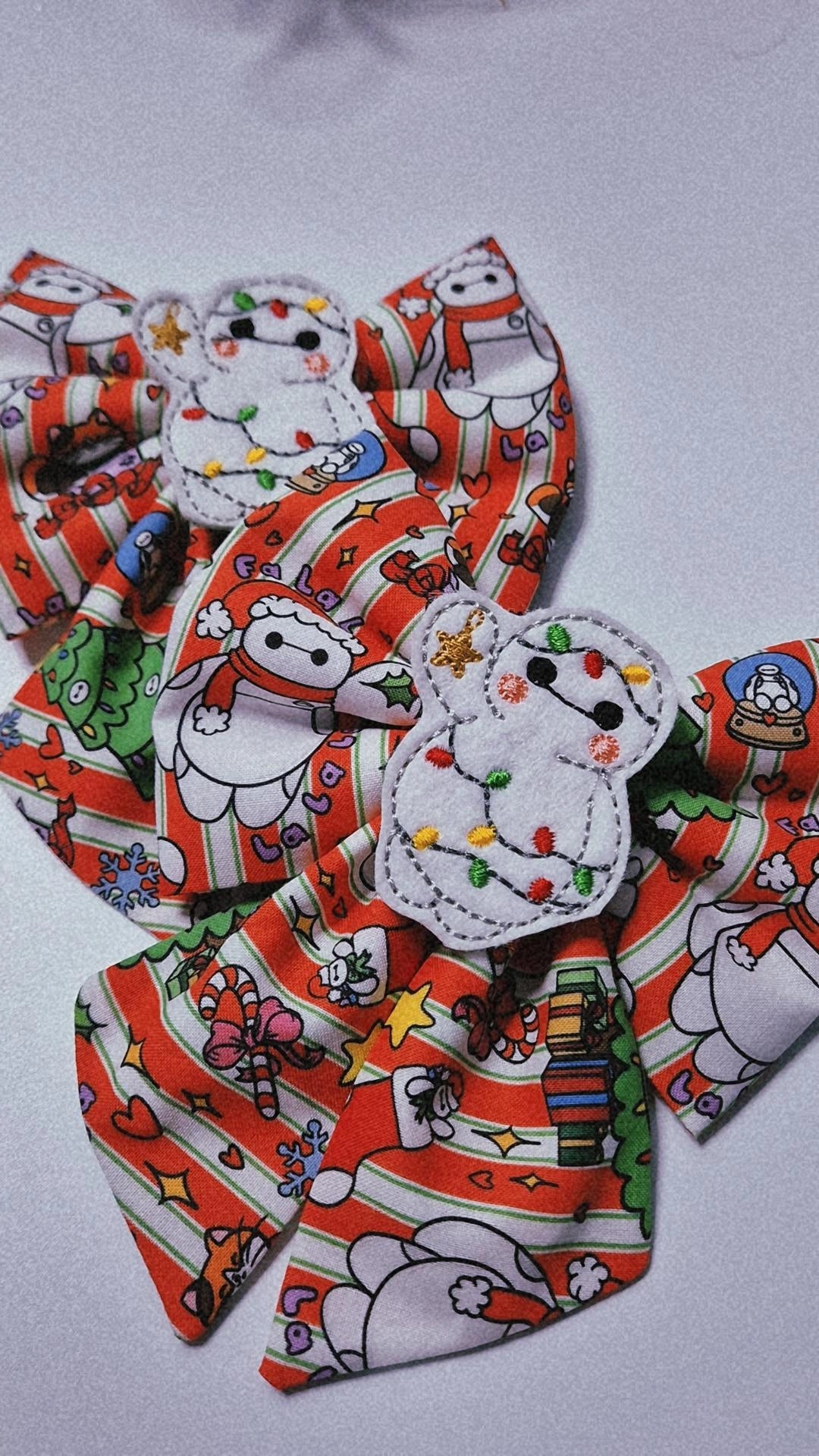 Balloon man Christmas embroidered sailor bow