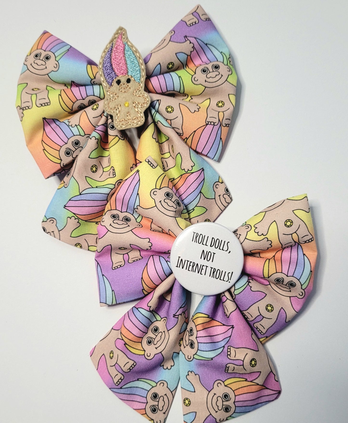 Troll doll embroidered/slogan sailor bow