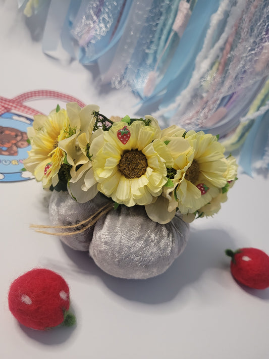 Strawberry patch floral crown one available