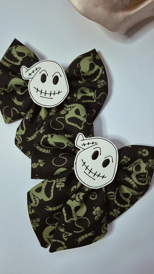 Glow in the dark nbc oogie embroidered sailor bow