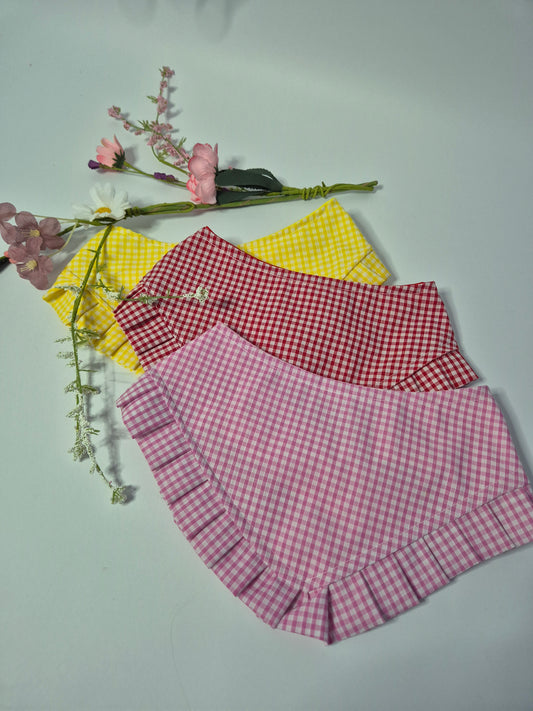 Gingham ruffle bandana (different colour options available)