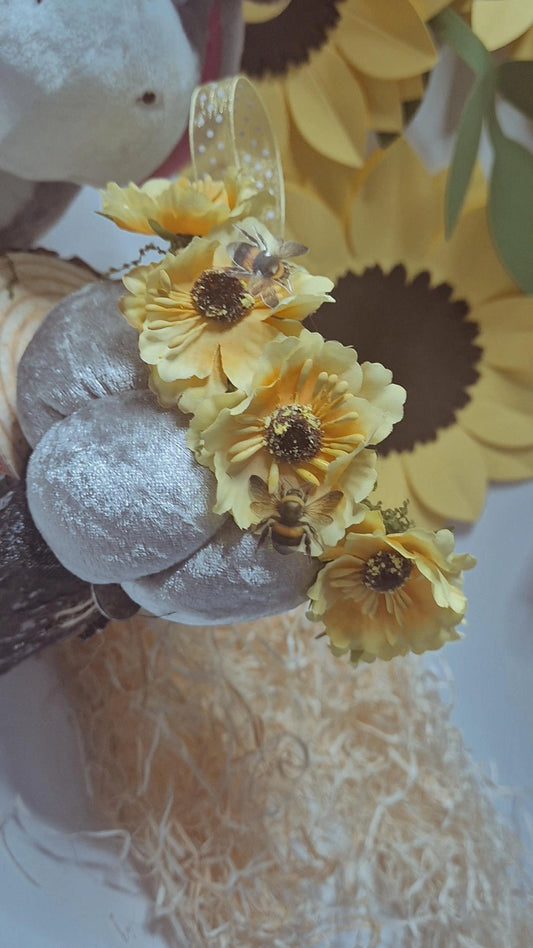 Yellow bumblebees add flower crown *one available