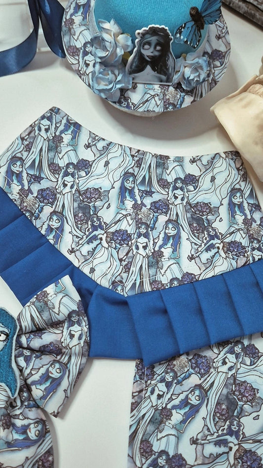 Blue bride ruffle bandana