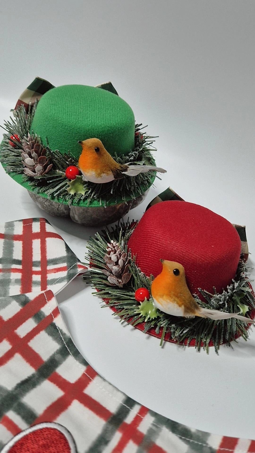 Made to order christmas Robin bowler hat