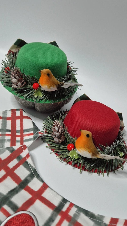 Made to order christmas Robin bowler hat