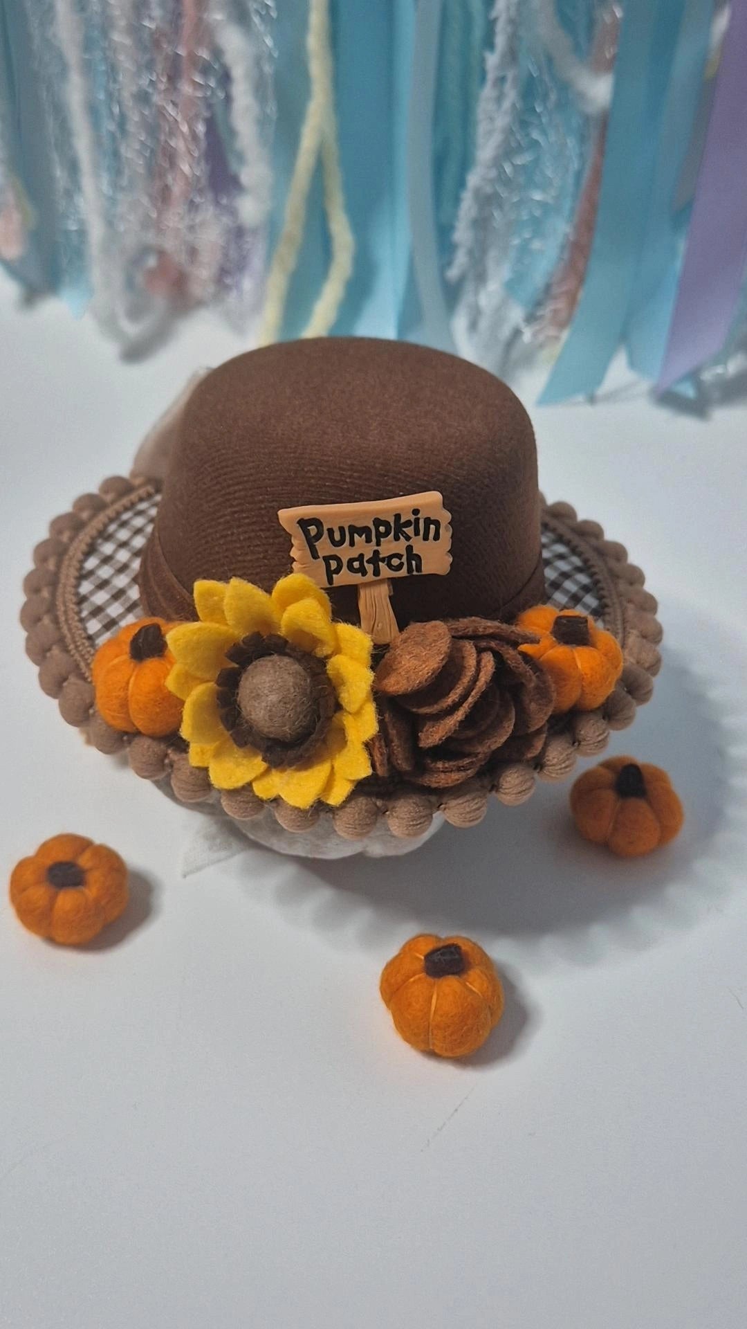 Pumpkin patch bowler hat (one available)