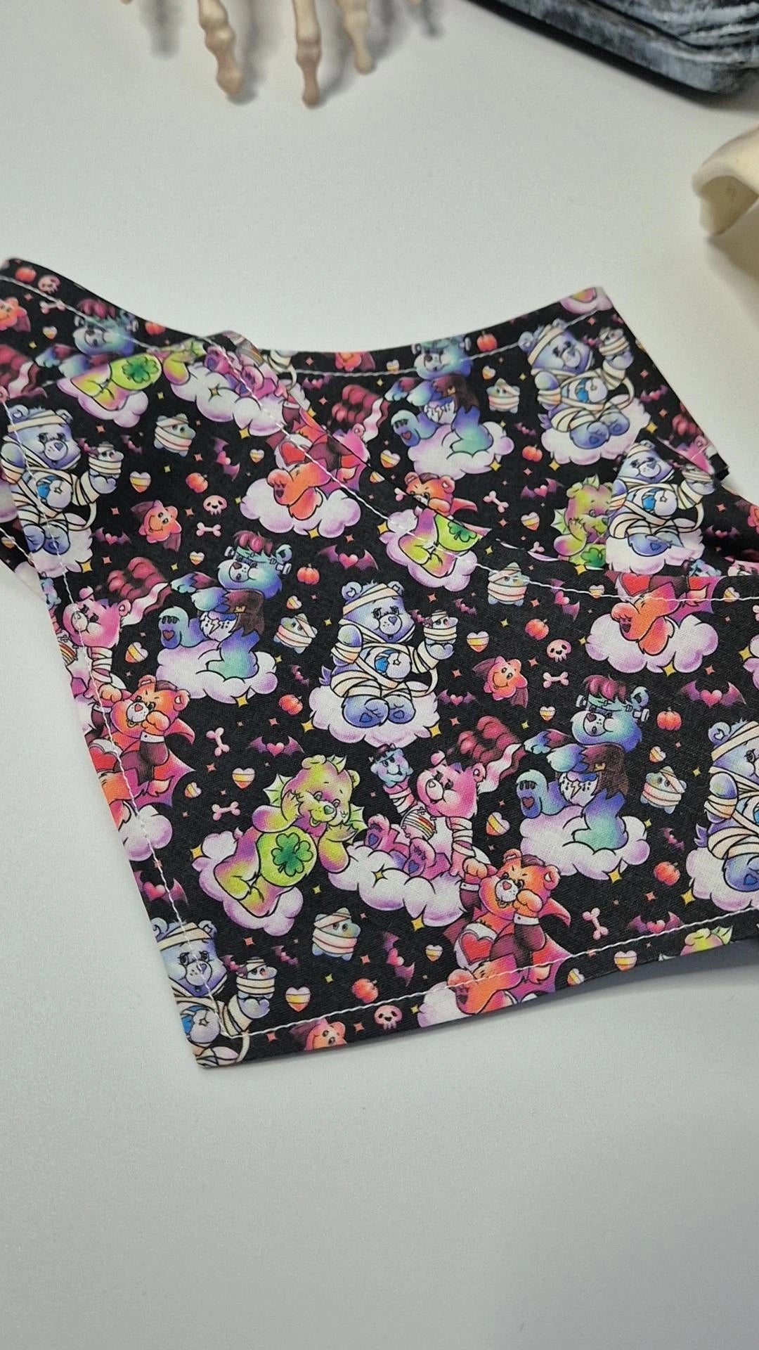Spooky heart bears bandana
