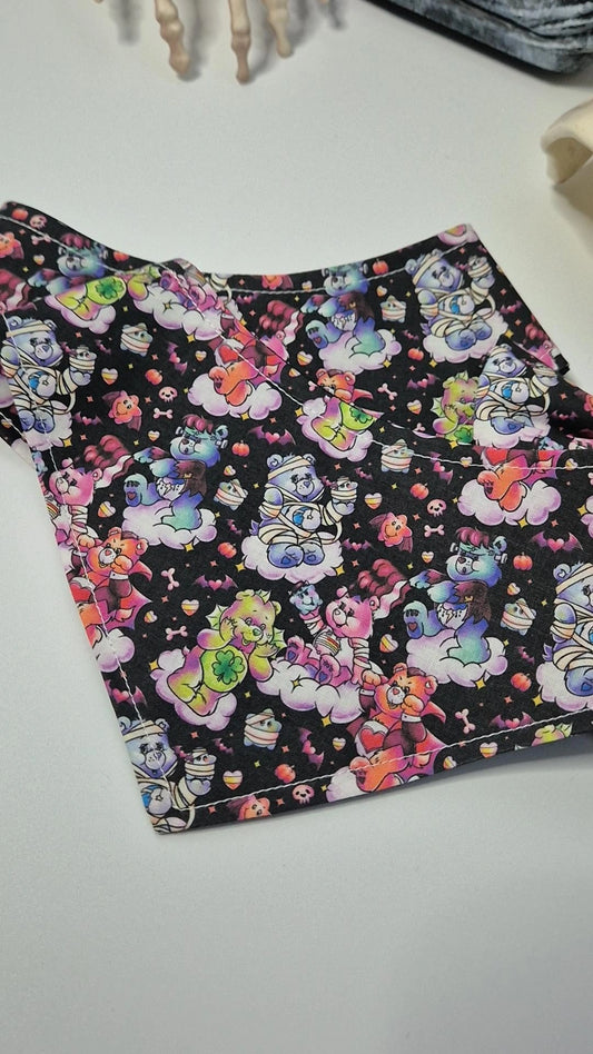 Spooky heart bears bandana