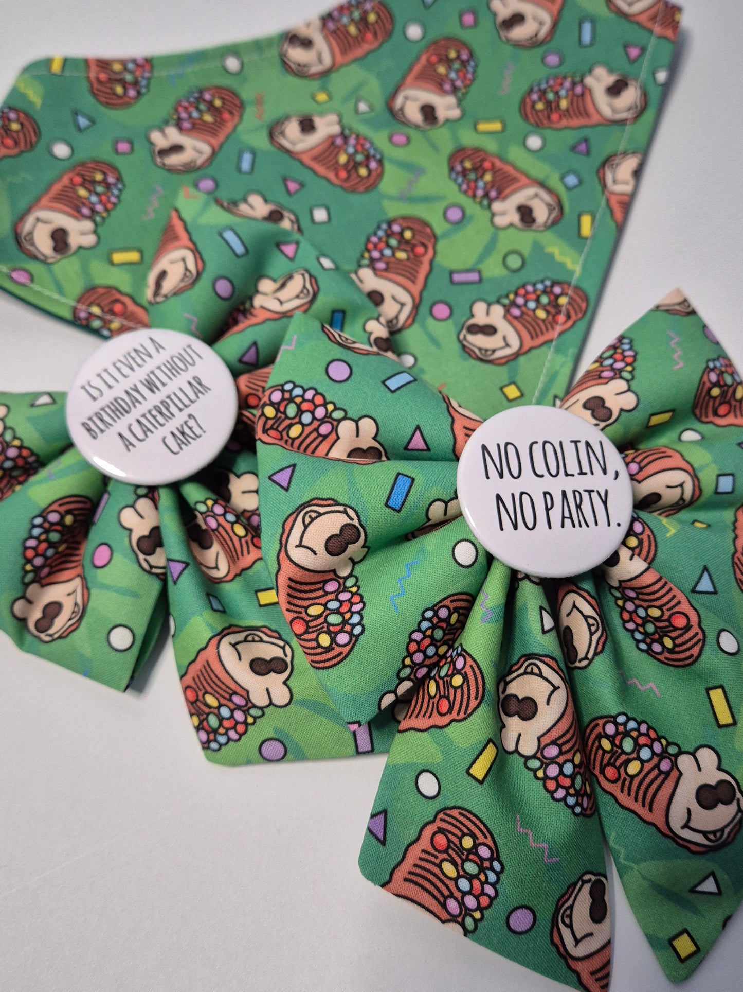 Caterpillar cake slogan sailor bow