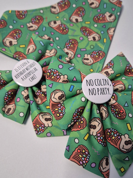 Caterpillar cake slogan sailor bow