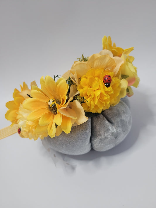 Yellow meadow floral crown (one available)