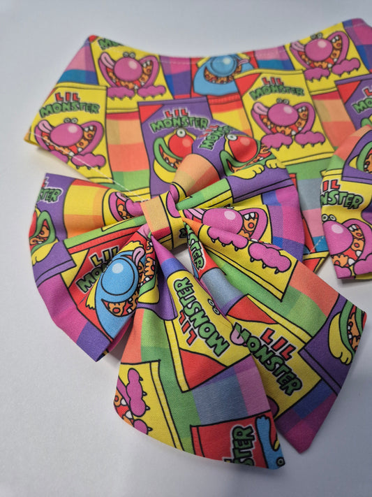 Little monster slogan sailor bow