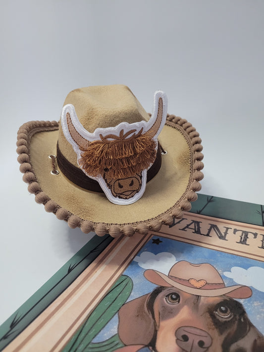 Highland cow cowboy hat