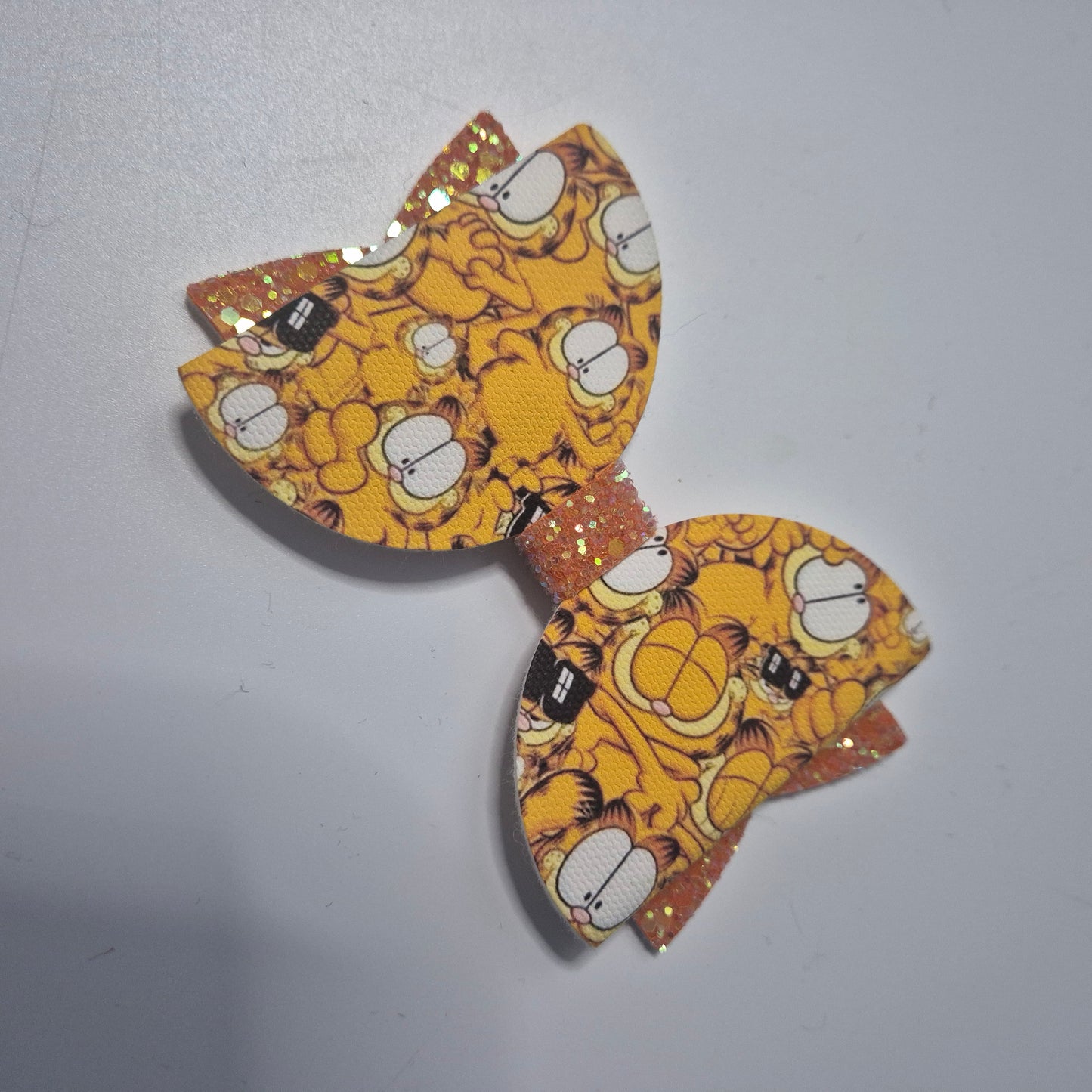 Orange cat canvas bow