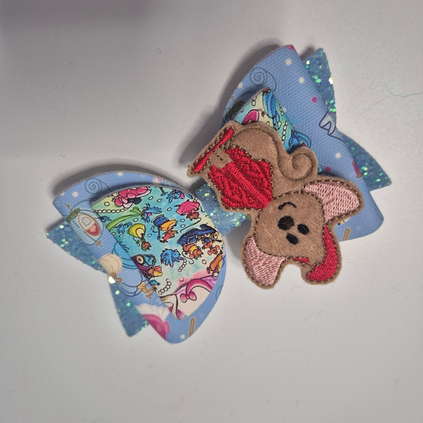 Mouse cinder canvas/embroidered bowtie