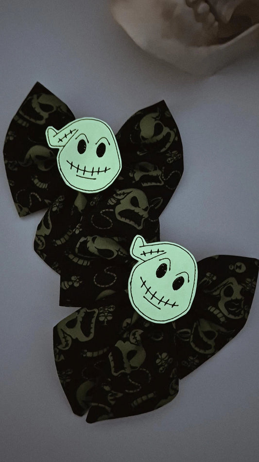 Glow in the dark nbc oogie embroidered sailor bow
