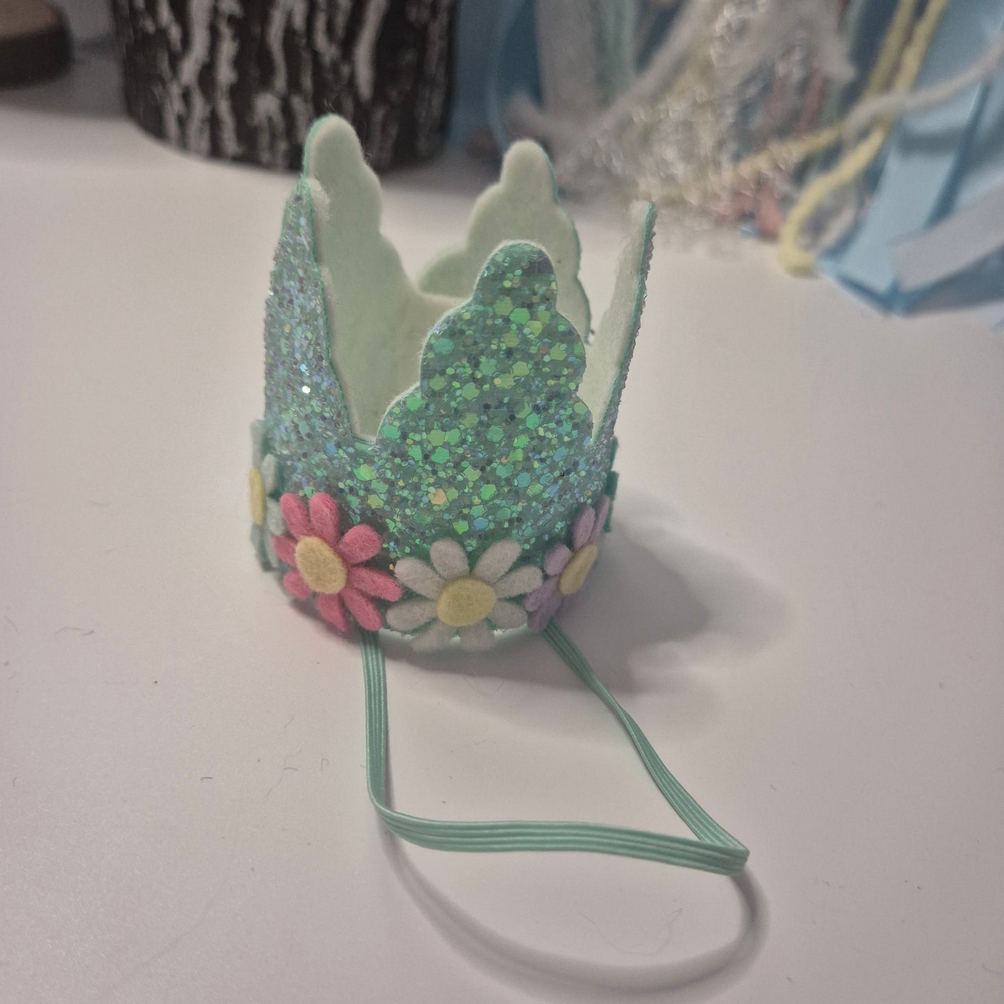 Glitter flower crown