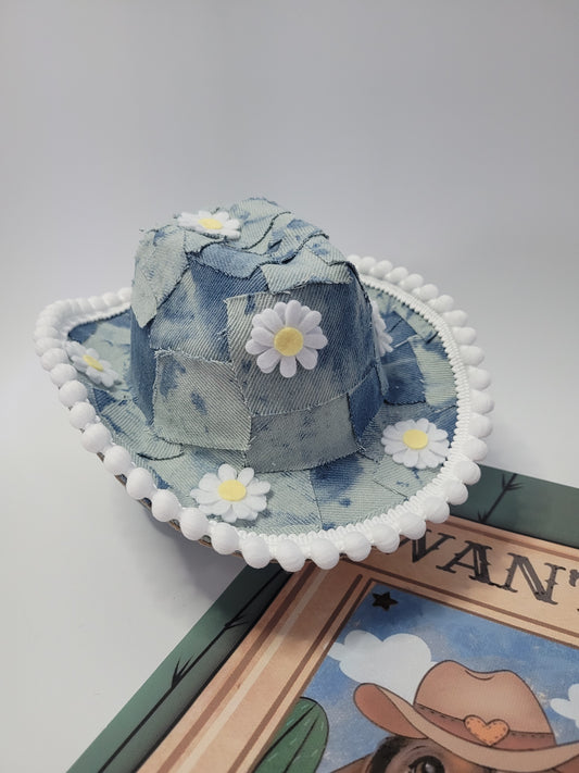 Daisys & denim cowboy hat