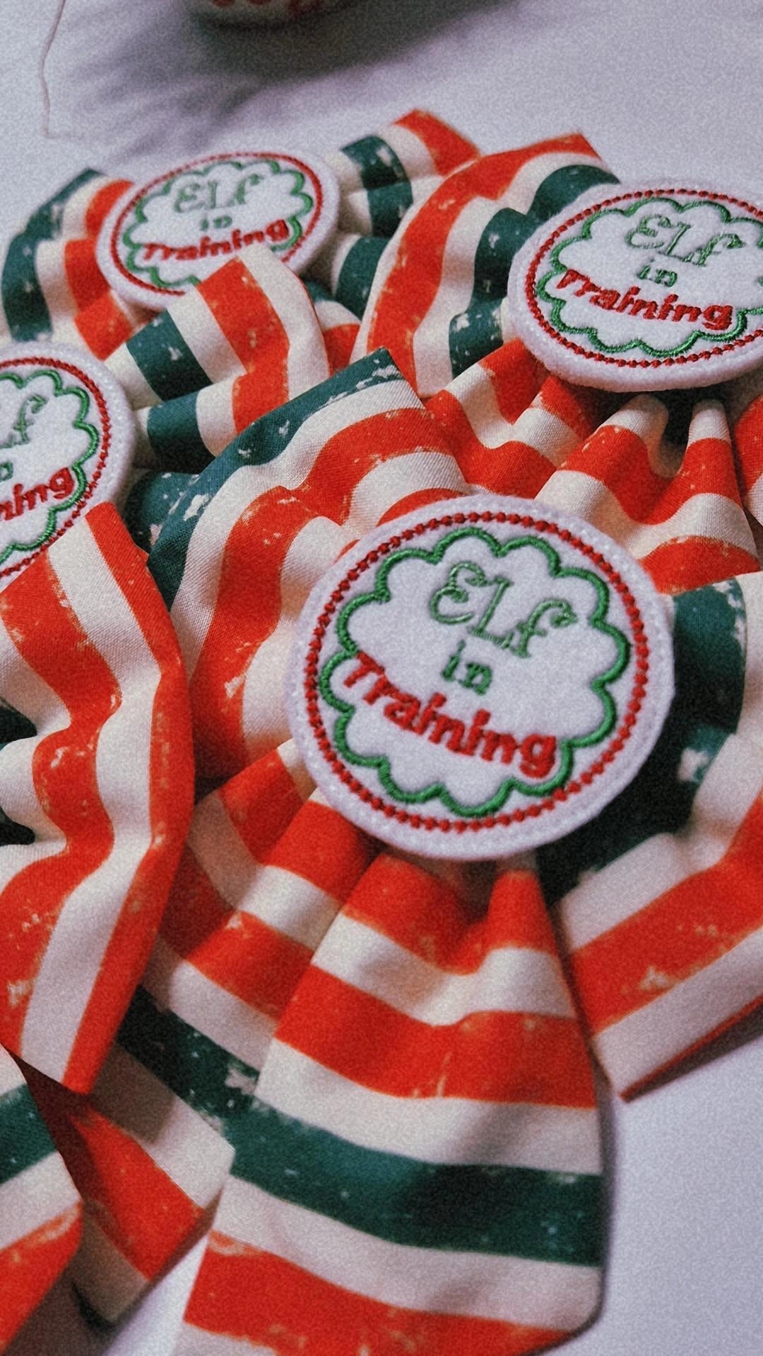 Elf in training embroidered sailor bow