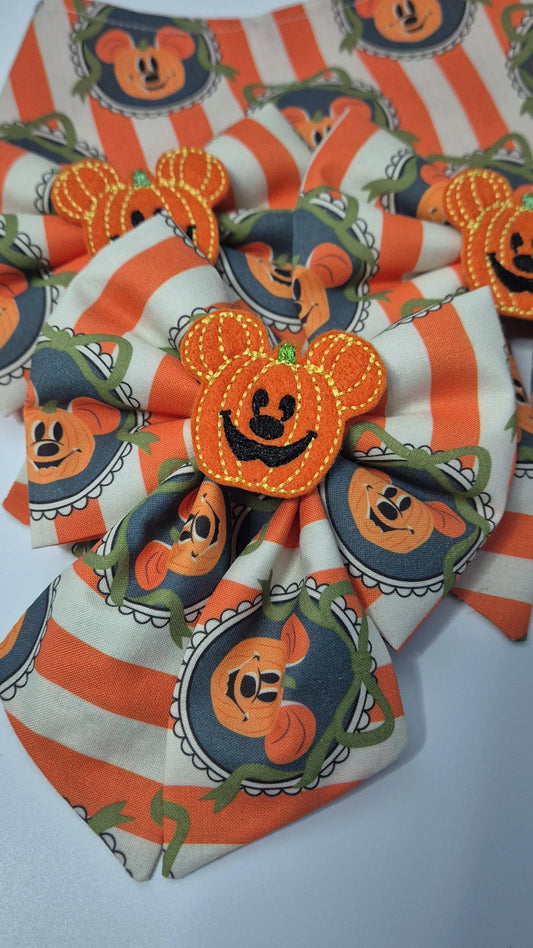 Pumpkin mouse wall of fame embroidered sailor bow (bowtie option)