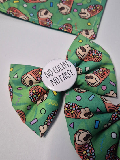 Caterpillar cake slogan bowtie