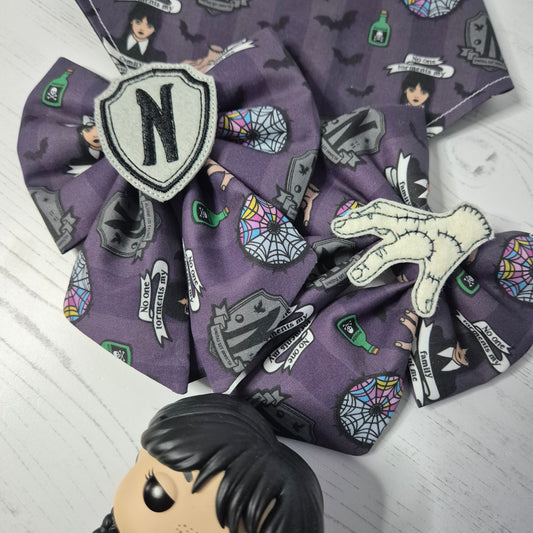 Nevermore embroidered sailor bow