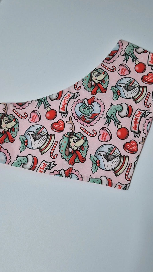 Pink merry grinchmas bandana