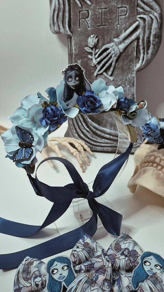 Blue bride flower bonnet (for head only) one available