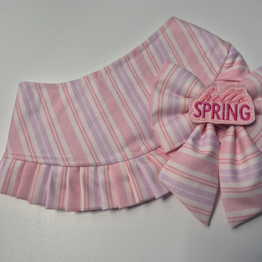 Pink stripe ruffle bandana