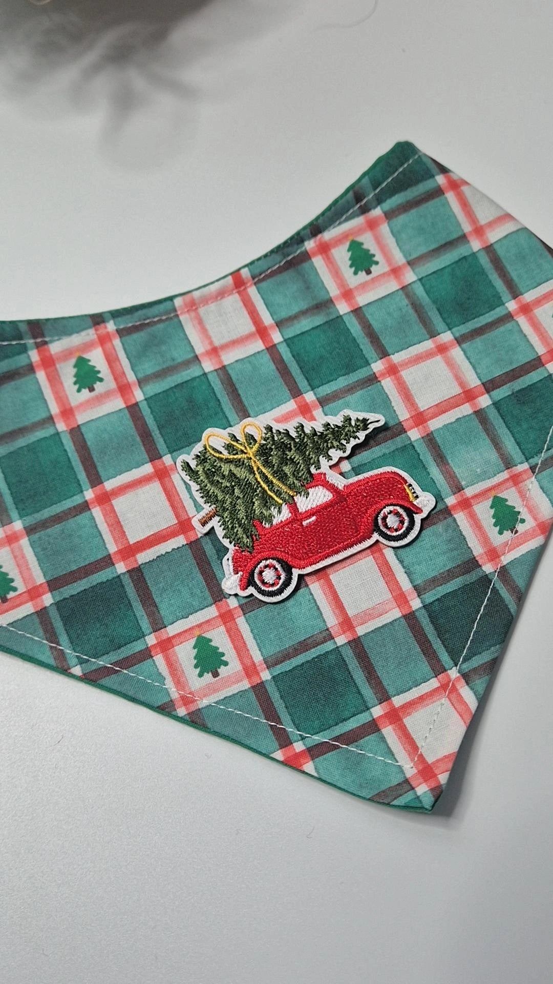 Plaid truck iron on patch bandana (only 6 available)