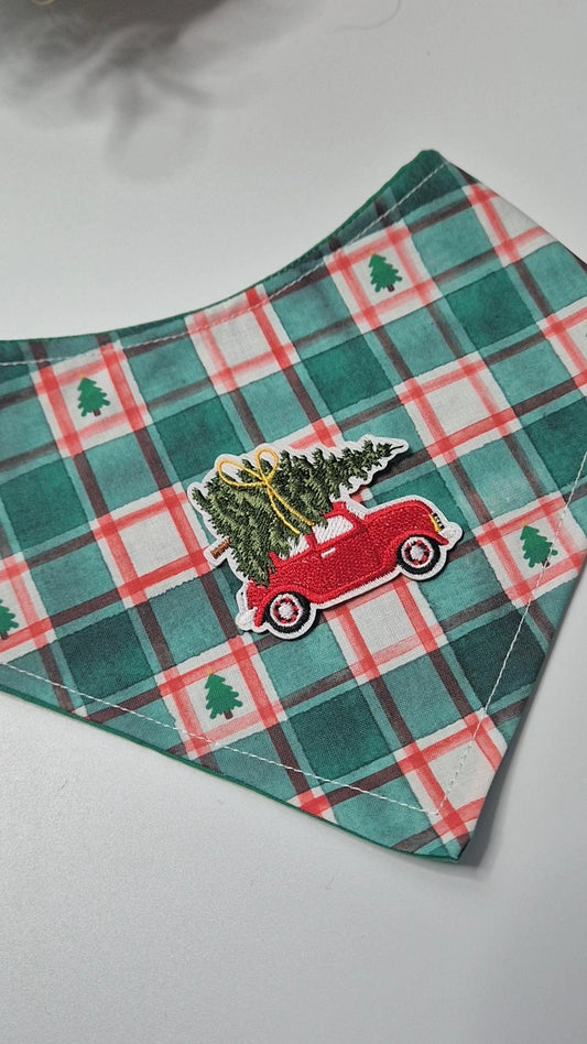 Plaid truck iron on patch bandana (only 6 available)