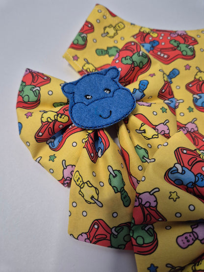 Im a hungry hippo embroidered sailor bow