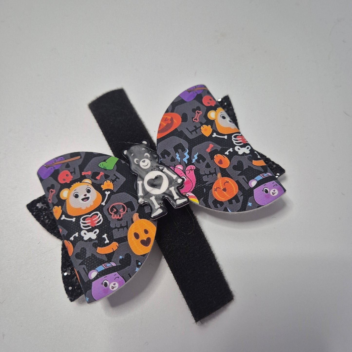 Bear halloween canvas embroidered bowtie