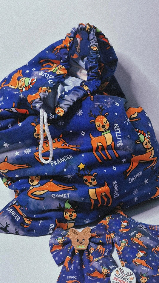 Santas reindeer santa sack