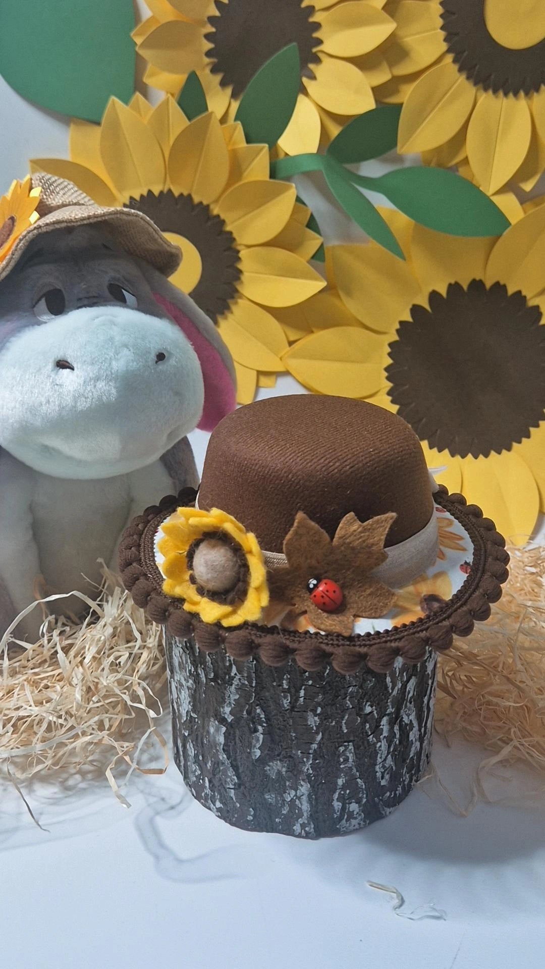 Brown sunflower bowler *one available